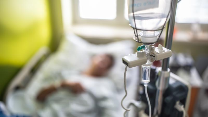 A patient in a hospital