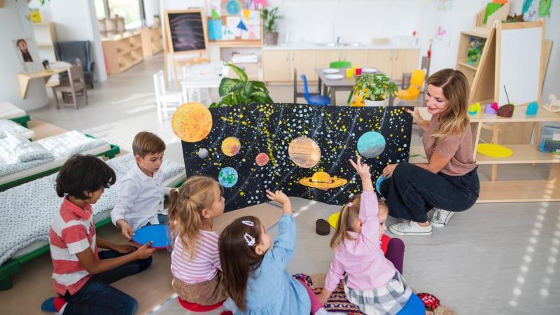 Grade school class, stock photo